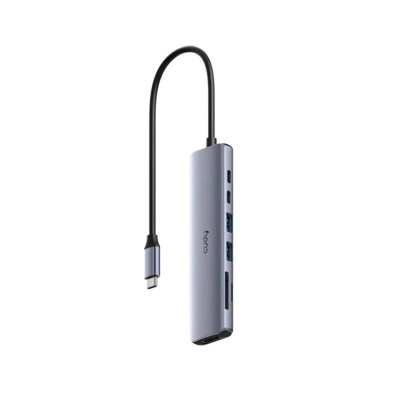 Концентратор USB Type-C Cudy UH407, HDMI, 2хUSB-A, 1хUSB-С, SD-card, TF-card