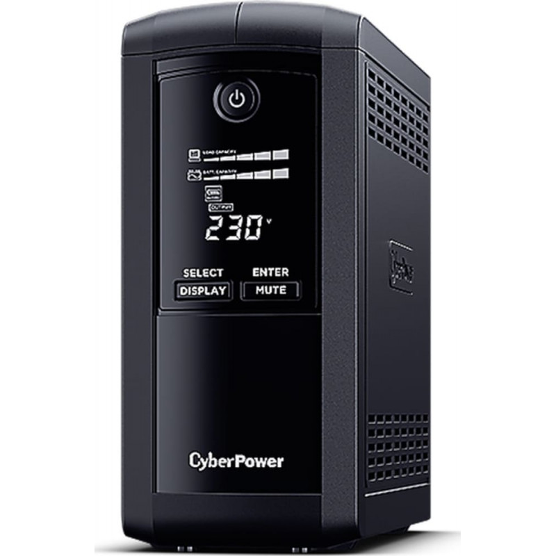 ИБП CyberPower VP700EILCD, 700VA/390W, L-INT, A.SIN, LCD, USB, RS232, RJ45/11, C13x6