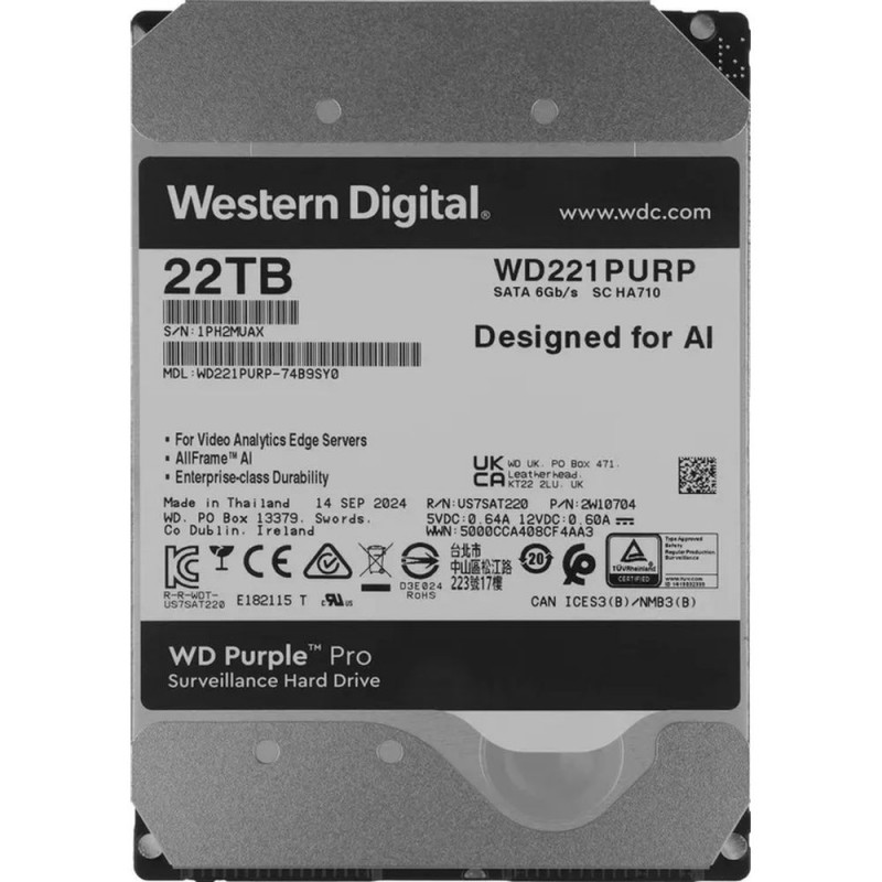 Жесткий диск WD Purple PRO 22TB 3.5