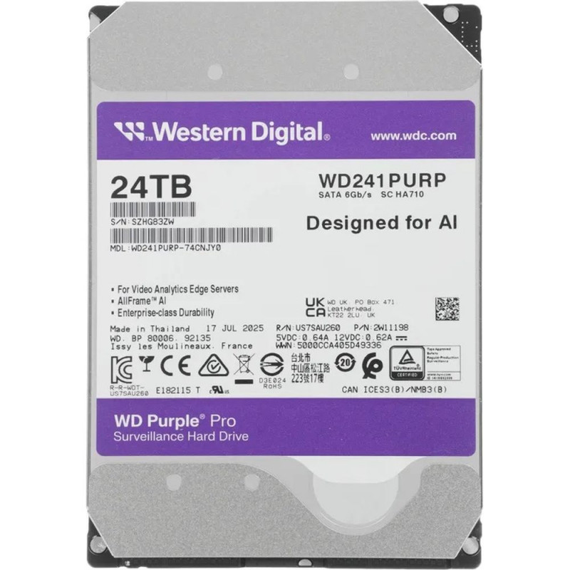 Жесткий диск WD Purple PRO 24TB 3.5