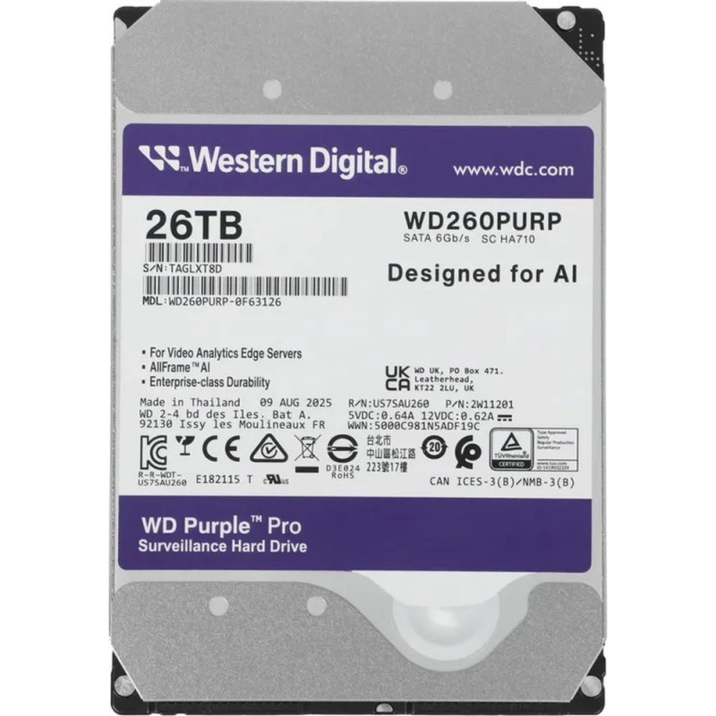 Жесткий диск WD Purple PRO 26TB 3.5