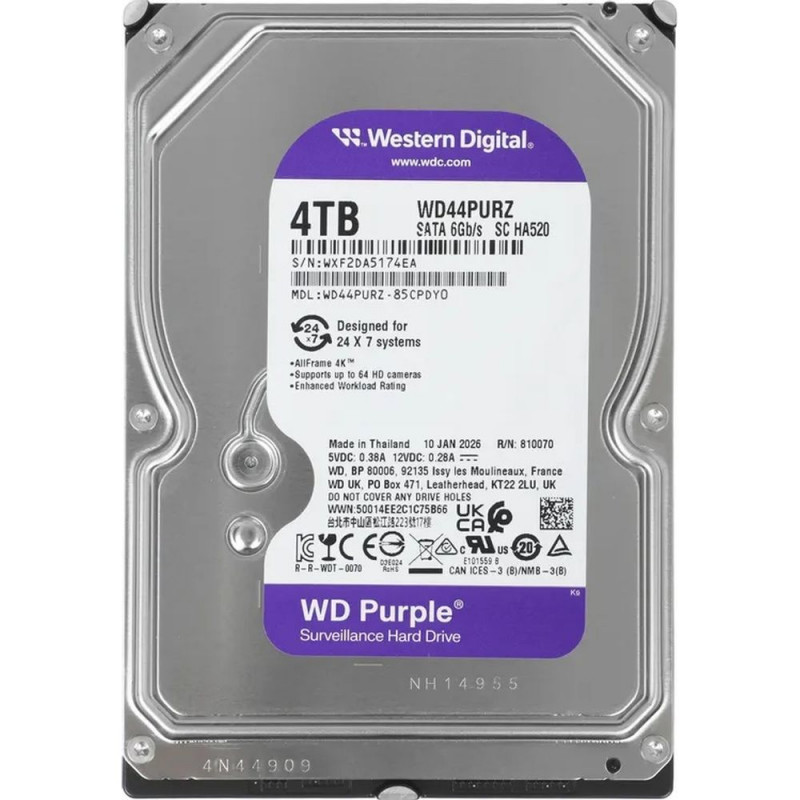 Жесткий диск WD Purple 4TB 3.5