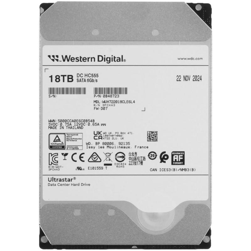 Жесткий диск серверный WD Ultrastar 18TB 3.5