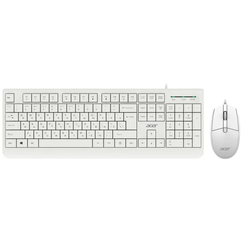 Клавиатура + мышь Acer OCC400 клав:белый мышь:белый USB (ZL.ACCCC.014)