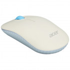 Клавиатура + мышь Acer OCC205 клав:белый мышь:белый/голубой USB беспроводная slim