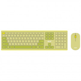 Клавиатура + мышь Acer OCC205 клав:зеленый/желтый мышь:зеленый/желтый USB беспроводная slim
