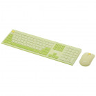 Клавиатура + мышь Acer OCC205 клав:зеленый/желтый мышь:зеленый/желтый USB беспроводная slim