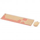 Клавиатура + мышь Acer OCC205 клав:розовый/бежевый мышь:розовый/бежевый USB беспроводная slim