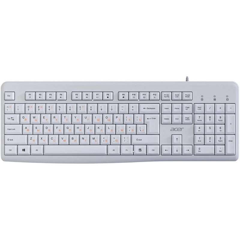 Клавиатура Acer OKW500 белый USB Multimedia (ZL.KBDEE.01S) каб.:1.8м